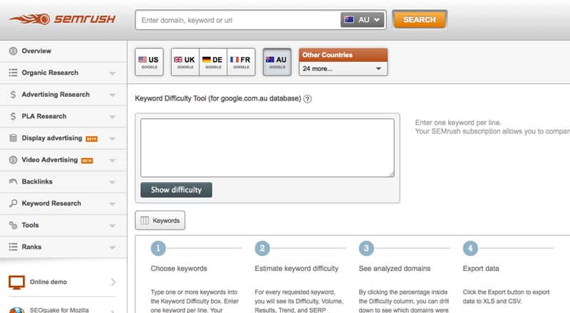 SEMRush Competitor Research